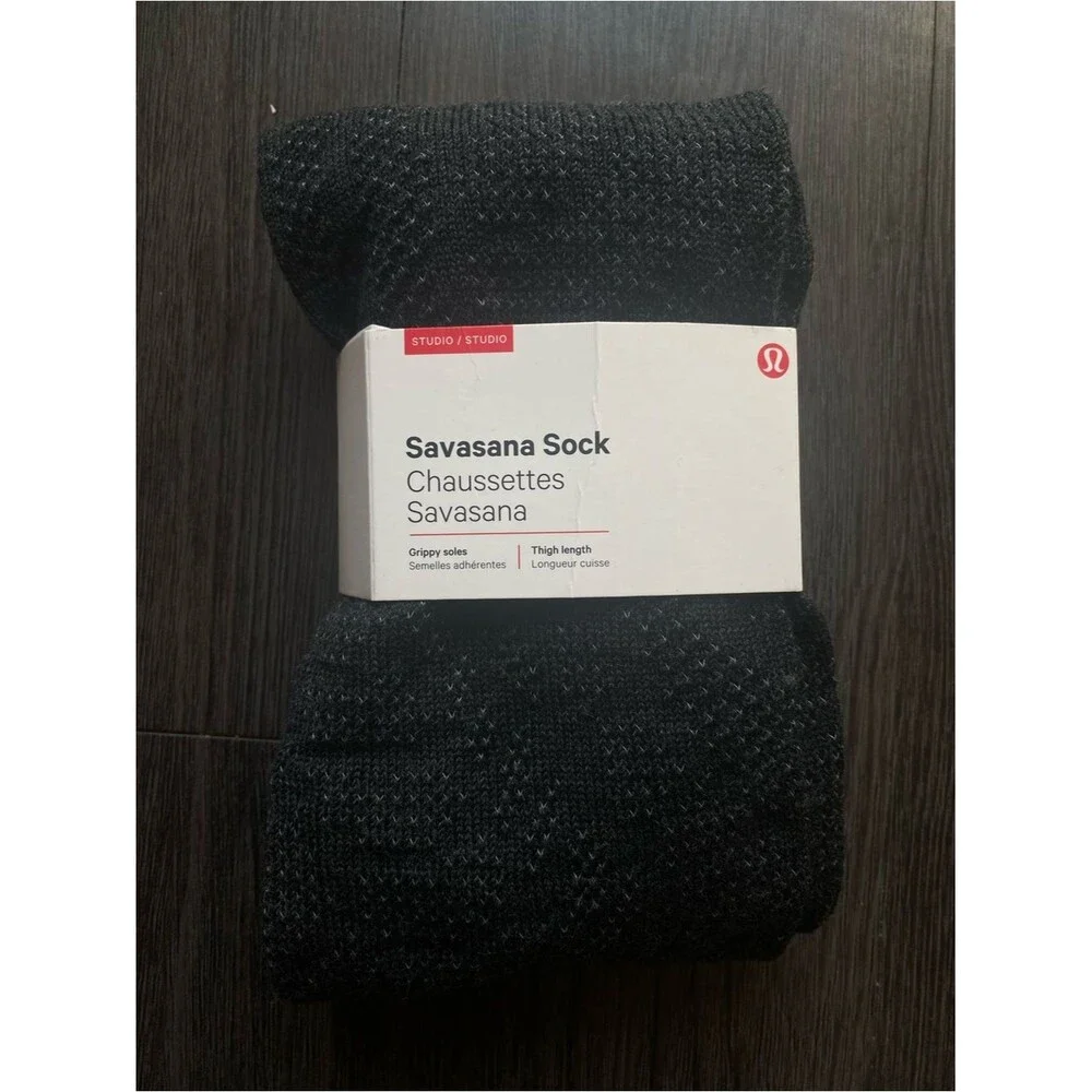 lululemon athletica Black Over-the-Knee Cable Knit Socks